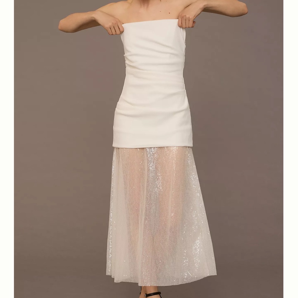 MISHA Strapless Sheer Dress